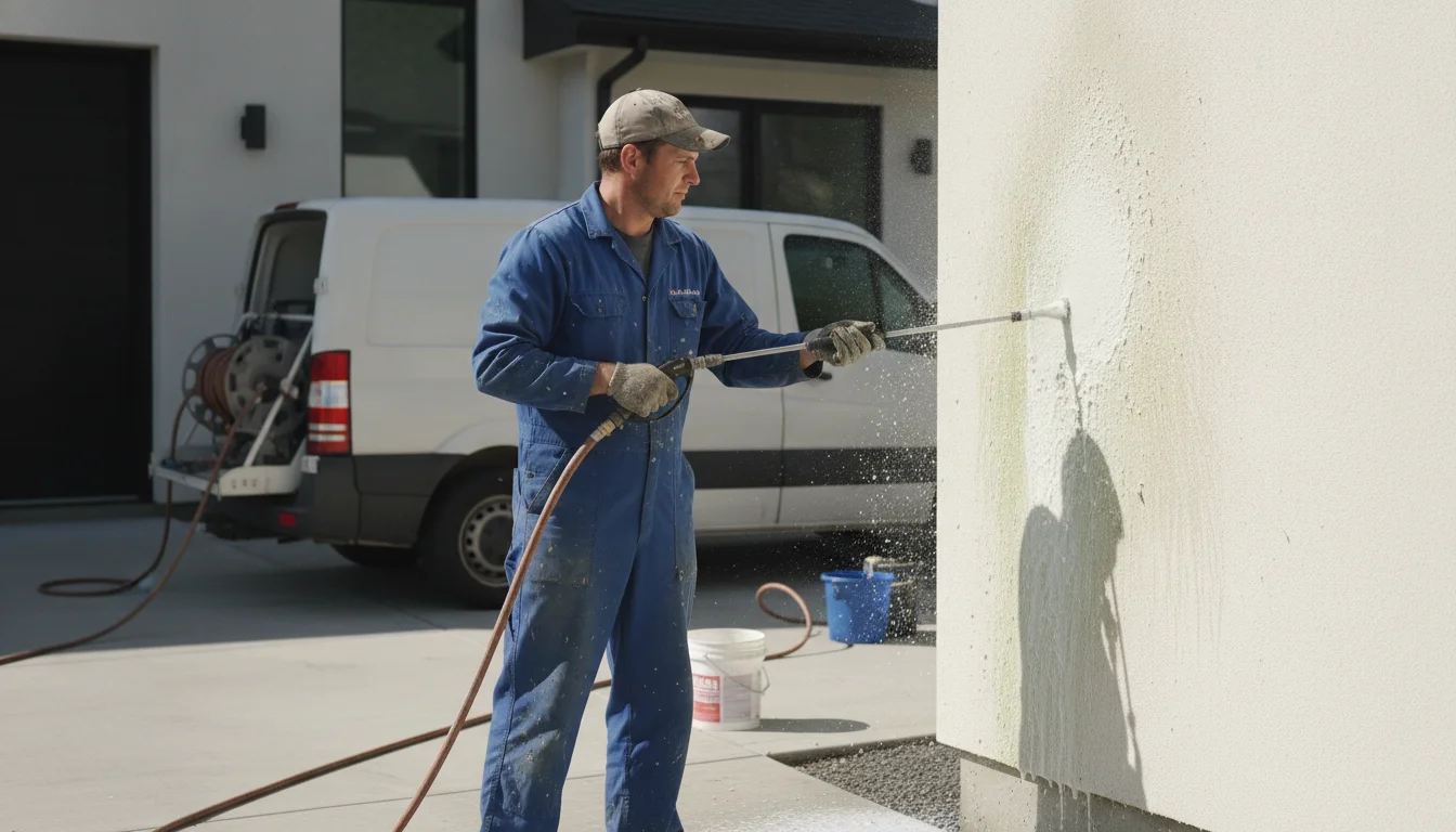 Soft washing stucco exterior in Spartanburg — Pressure Washing Spartanburg